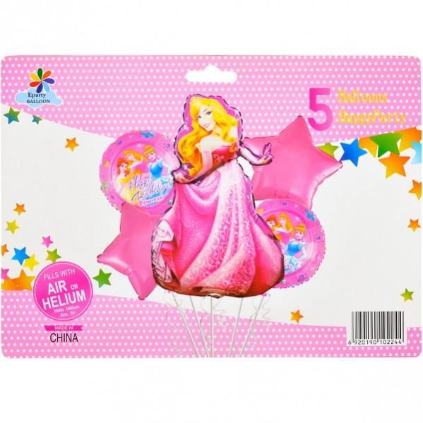 Набір кульок фольгованих Принцеси 5 шт (Китай) (в індив. упаковці)
