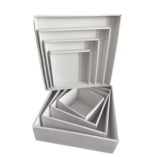 Набор подарочных коробок "Белые" (4 шт.) двусторонний картон (h-9)