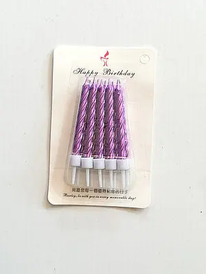 Свечи для торта спираль металлик Фиолетовые