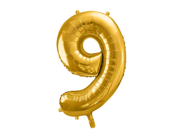 Фольгированная цифра 9 Золото PartyDeco