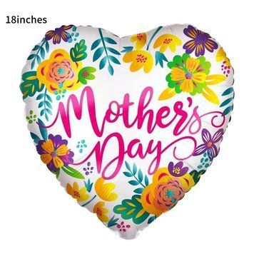 Фольга 18" (45см) "Серце квіти - Mother's Day" (Китай)