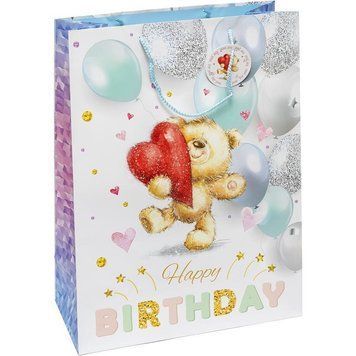 Подарунковий пакет "Ведмедик HB" 33х45х15 см (1 штука)