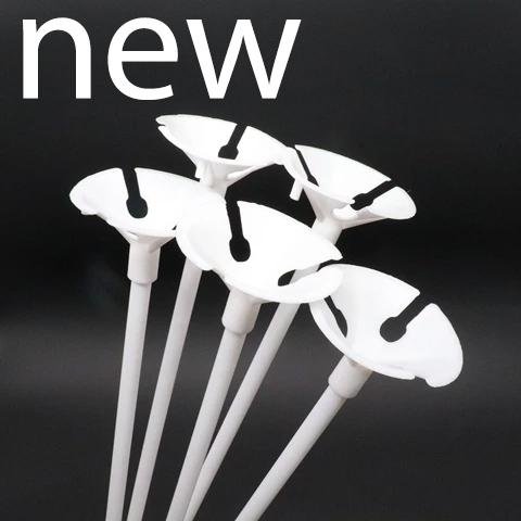 Нові палички для повітряних куль Білі 100 шт (латекс+невелика фольга)