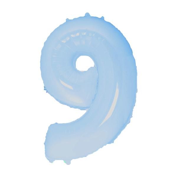 Фольга голубая пастель цифра 9 (Flexmetal) (в Инд.уп)