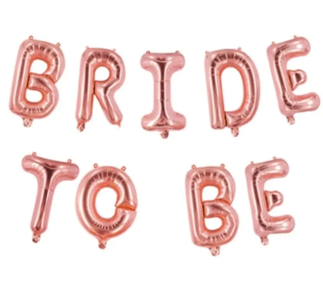 Фольгированная фигура надпись "Bride to be" (розове золото)