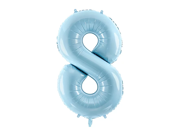 Фольгированная цифра 8 Голубая PartyDeco
