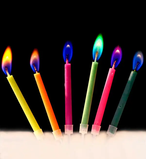 Свечи для торта с разноцветными огоньками