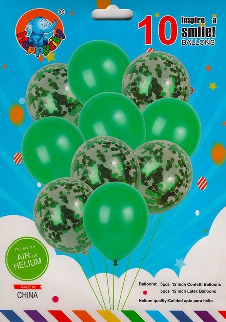 Набір латексних кульок Party Balloon Зелений 10 шт (Китай) (в індив. упаковці)