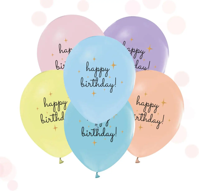 Воздушные шарики "макарун Happy Birthday" (ТМ "Твоя Забава") (50 шт)