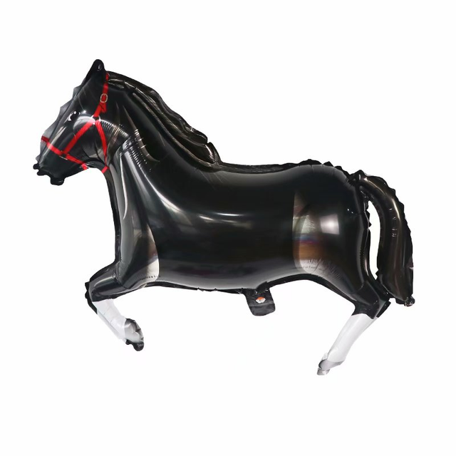 Фольгированная фигура большая Лошадь черная Flexmetal (в Инд. уп.)