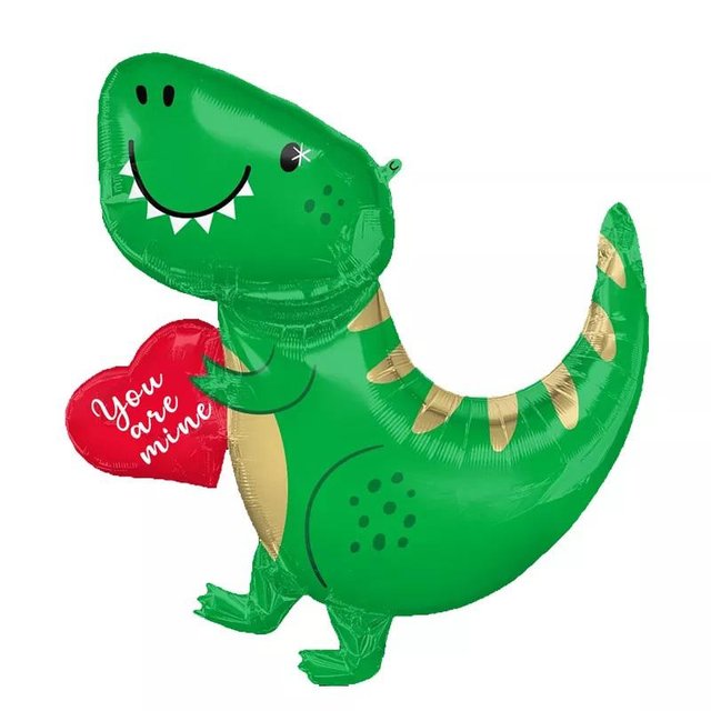 Фольгована фігура "Динозавр з серцем в інд. уп." Китай