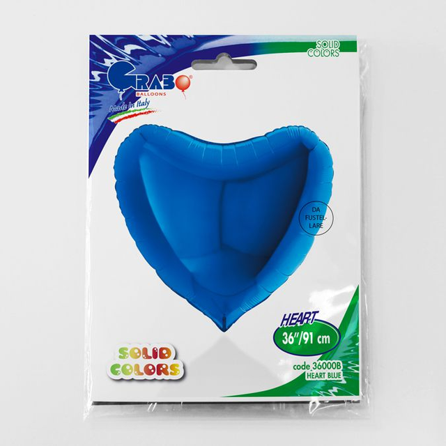 Фольга сердце 36" Пастель синее в Инд. упаковке (Grabo)