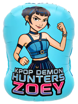 Фольгированная фигура "Зои на голубом" Hunters K-Pop (Китай) (в инд. упаковке)