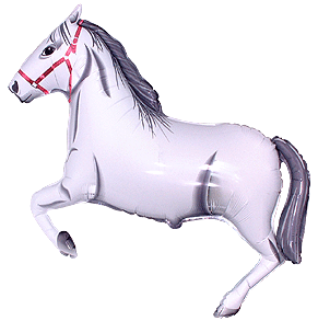 Фольгированная фигура большая Лошадь белая Flexmetal (в Инд. уп.)