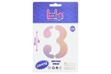 Цифра 3 "Balun" Градиент 40" Slim (101см)