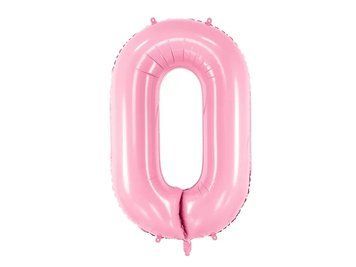 Фольгированная цифра 0 Розовая PartyDeco