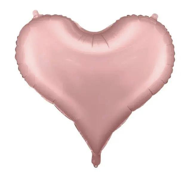 Фольгированная фигура Сердце Розовое сатин Partydeco