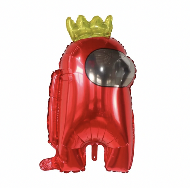 Фольгована фігура Космонавтик - червоний з короною 68х46 см(Китай) (в індив. упаковці)