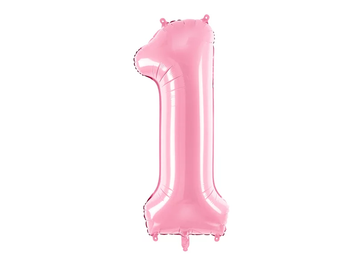 Фольгована цифра 1 Рожева PartyDeco