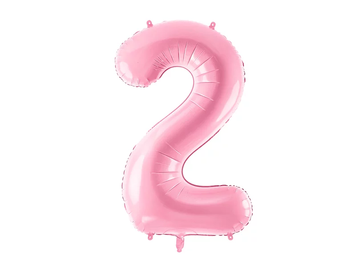 Фольгированная цифра 2 Розовая PartyDeco