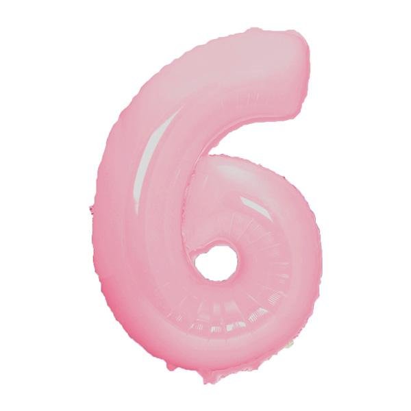 Фольга рожева пастель цифра 6 (Flexmetal) (в Інд.уп)