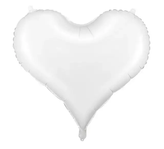 Фольгированная фигура Сердце белое Partydeco