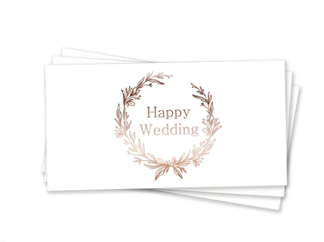 Конверт для денег "Happy wedding РОЗОВОЕ ЗОЛОТО тиснение"