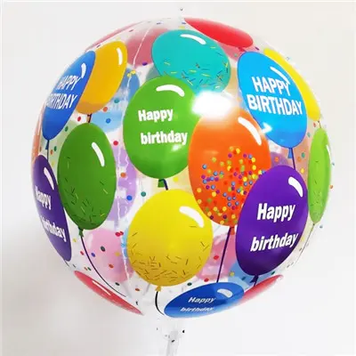 Фольга 3D сфера Happy Birthday шарики Китай (22")