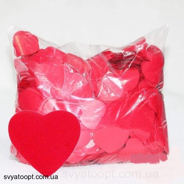 Конфетті сердечки 50 грамм червоні 25 мм