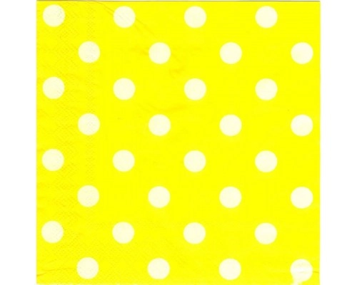 Серветки "Горох на жовтому" (33х33) (15 штук)