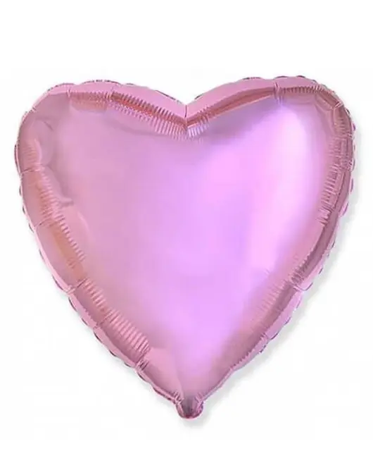 Фольга Китай сердце 18" розовый металлик
