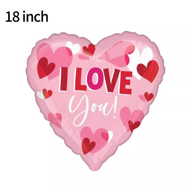 Фольга серце 18" (45см) Рожеве з сердечками Китай