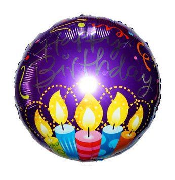 Фольга 18" (45см) "HB Свічки на Фіолетовому"