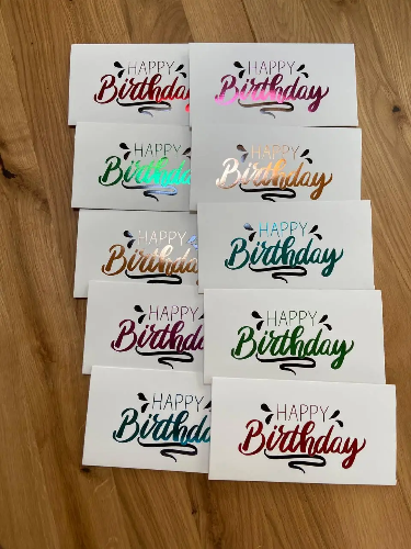 Конверт для грошей "Happy Birthday" асорті кольорове тиснення" 1шт