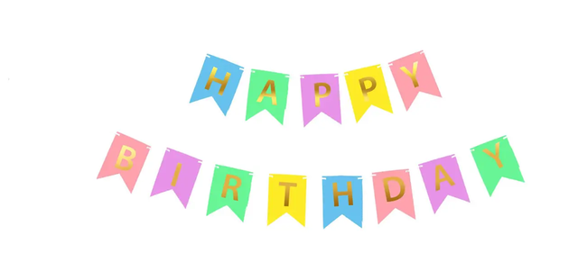 Гирлянда буквы Happy Birthday на цветных флажках