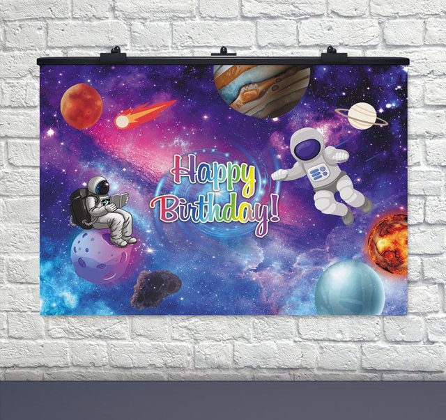 Плакат на день рождения Космос 75х120 см