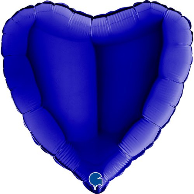 Фольга Серце 18" Темно синій (Grabo)