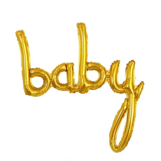 Фольгированная надпись ПРОПИСНАЯ "baby" (Золото)