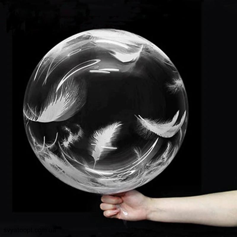 3D сфера Bubbles з пір'ям - Білі (18") Китай
