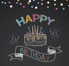 Happy Birthday неоновый торт