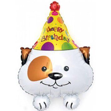 Фольгированная фигура Собака Happy Birthday (Китай) (в инд. упаковке)