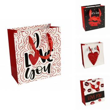 Подарочный пакет "I Love you" микс 14х15х7 см