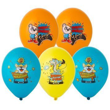 Шары Belbal 12" B105 (СДР зверьки-геймеры) (25 шт)