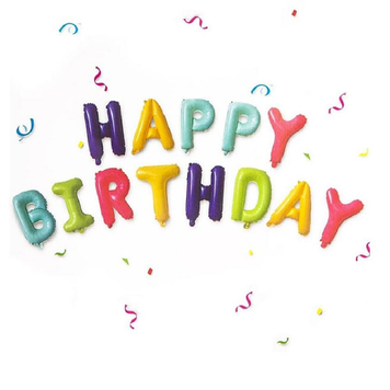 Фольгированная фигура буквы Пастель разноцветные "Happy birthday" Набор букв (40 см)