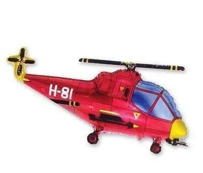 Фольгированная фигура большая Вертолет красный Flexmetal (в Инд. уп.)