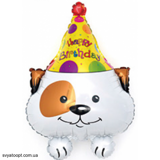 Фольгированная фигура Собака Happy Birthday (Китай) (в инд. упаковке)