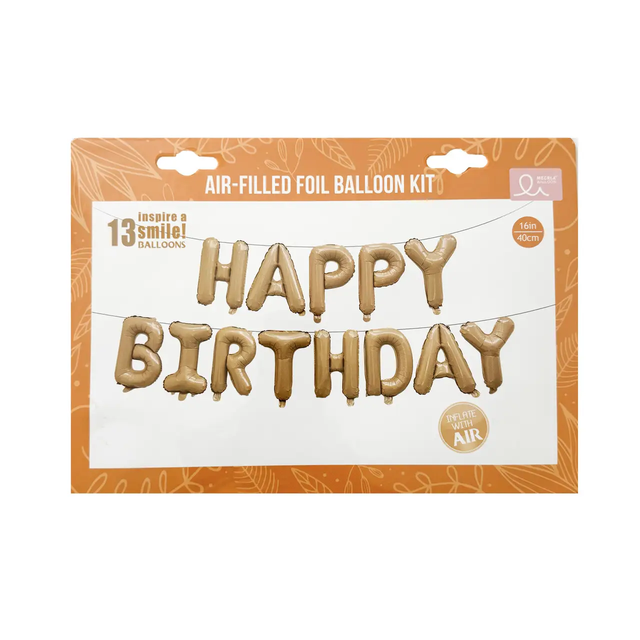 Фольгированная фигура буквы "Happy birthday" Набор букв (Карамель 40 см)