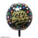 Фольга 3D сфера Happy Birthday Чорна Китай (22")