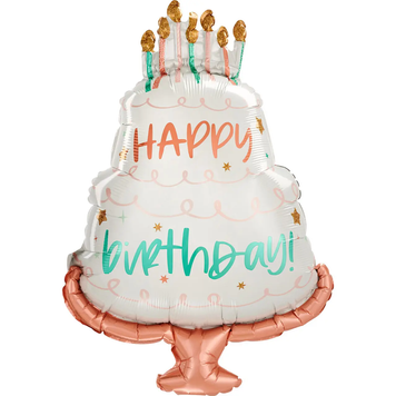 Фольгована фігура "Торт Happy Birthday" в інд. уп. (Китай) 00599