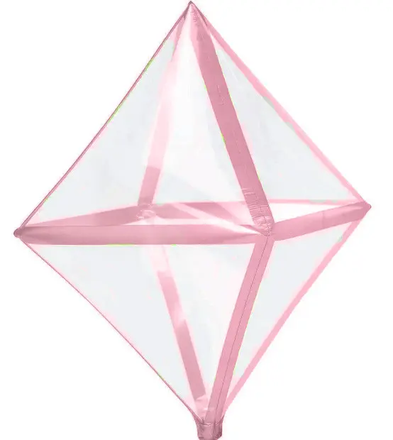 Фольга 3D Ромб Прозрачные розовые линии (22") Китай